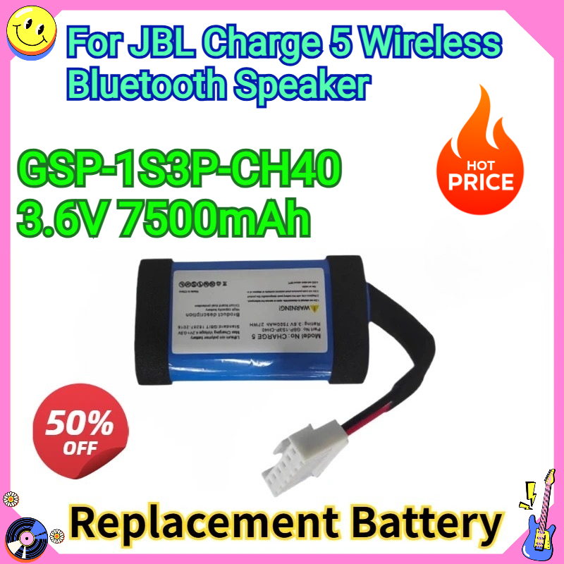Jbl Speaker Charge 5 - New Replacement Battery 3.6V 7500mAh GSP-1S3P-CH40