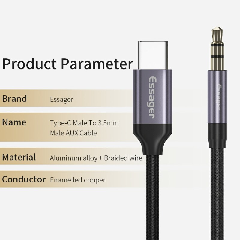 Essager Usb C To 3.5mm Aux Jac - огляд і ціна Earphone Splitter Jack